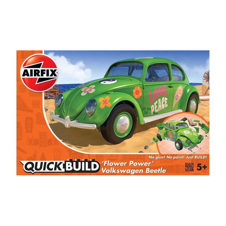 VW Beetle, green &#147;Flower Power&#148; - Airfix QUICK BUILD