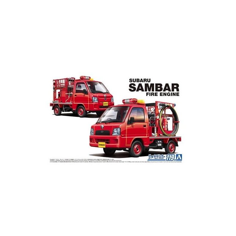 Subaru Sambar Fire Engine - 1:24 - Aoshima