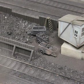 3 stk. vogne for kulkran (tilbehr og vrige bygninger medflger ikke) - H0 - Artitec