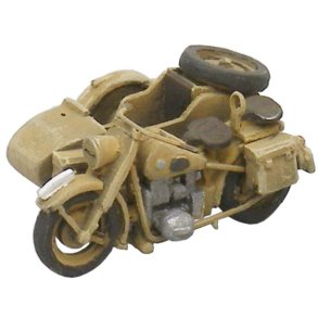 BMW R75 m/sidevogn, sandgul, militr WWII - frdigmodel