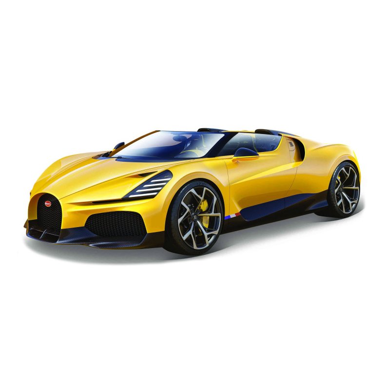 Bugatti W16 Mistral Convertible, yellow/black - 1:18 - Bburago