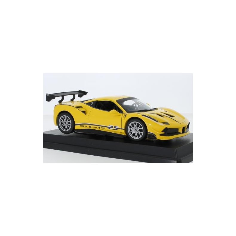 Ferrari 488 Challenge #25, gul - 1:24 - Bburago