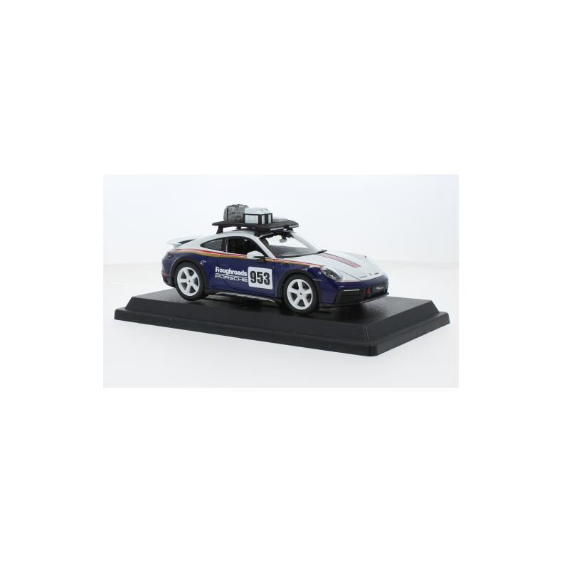 Porsche 911 (992) Dakar #953, 2023, blue/white - 1:24 - Bburago
