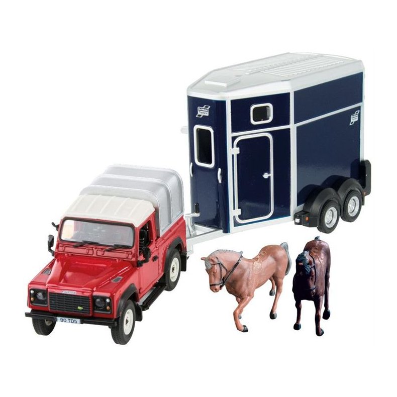 Land Rover m/heste og heste-trailer - 1:32 - Britains