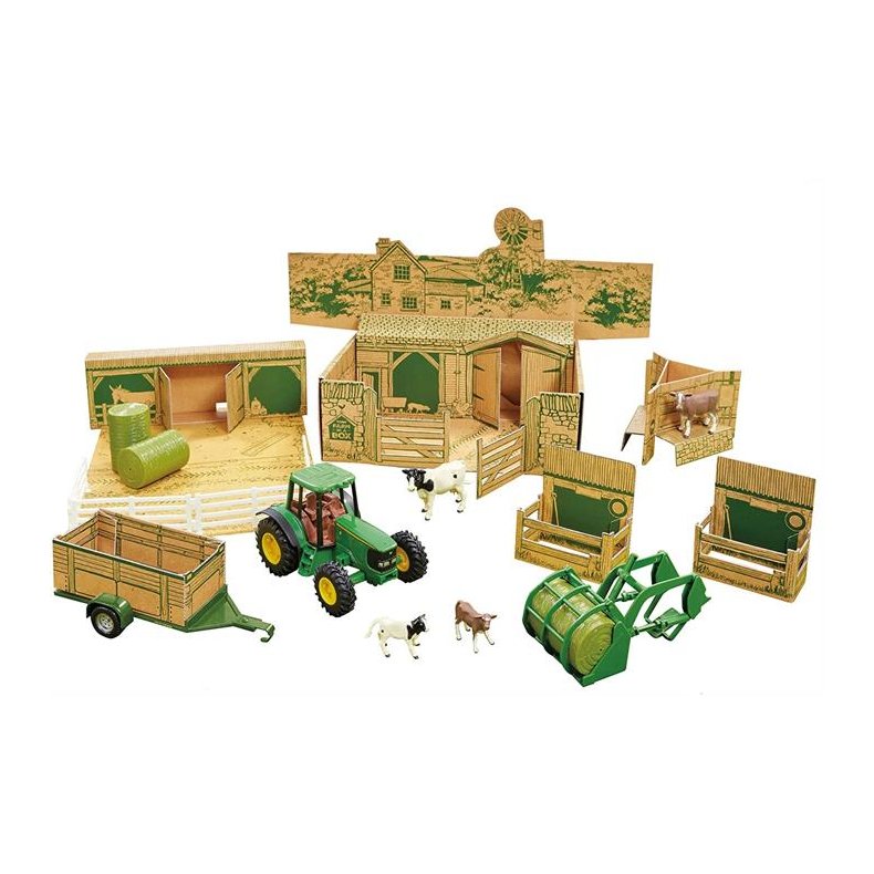Legest - "Farm in a Box" - John Deere traktor med dyr og tilbehr - 1:32 - Britains