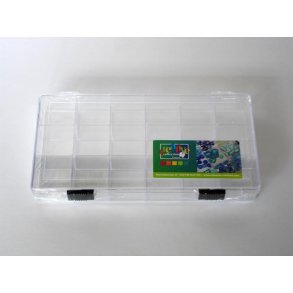 Plastboks med 18 rum, transparent