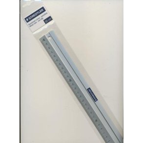 Lineal 30 cm aluminium m/gummibagside