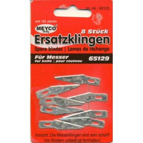 Kniv: 8  stk. klinger til skalpelkniv metal, m/lang kniv