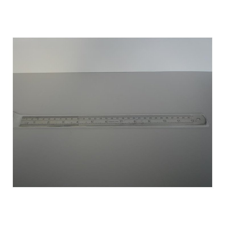 Lineal i rustfri stl, 30 cm / 12 tommer