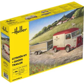 Citroen HY + goods trailer (Bil kan bygges i 2 forskellige varianter (1957/1964)) - 1:24 - Heller