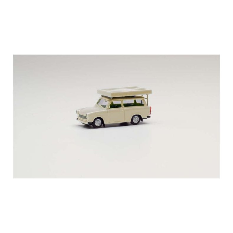 Trabant 601 Universal with roof tent, pearl white - 1:87 / H0 - Herpa