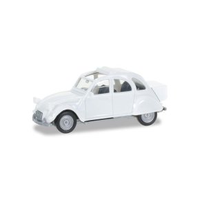 Citroen 2 CV med boks, pearl white - 1:87 / H0 - Herpa