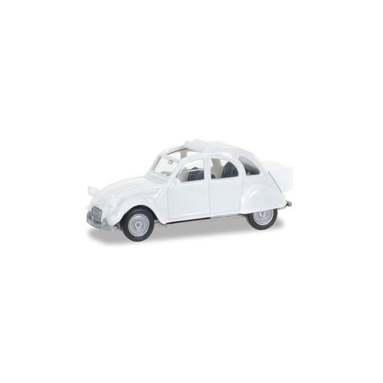 Citroen 2 CV med boks, pearl white - 1:87 / H0 - Herpa