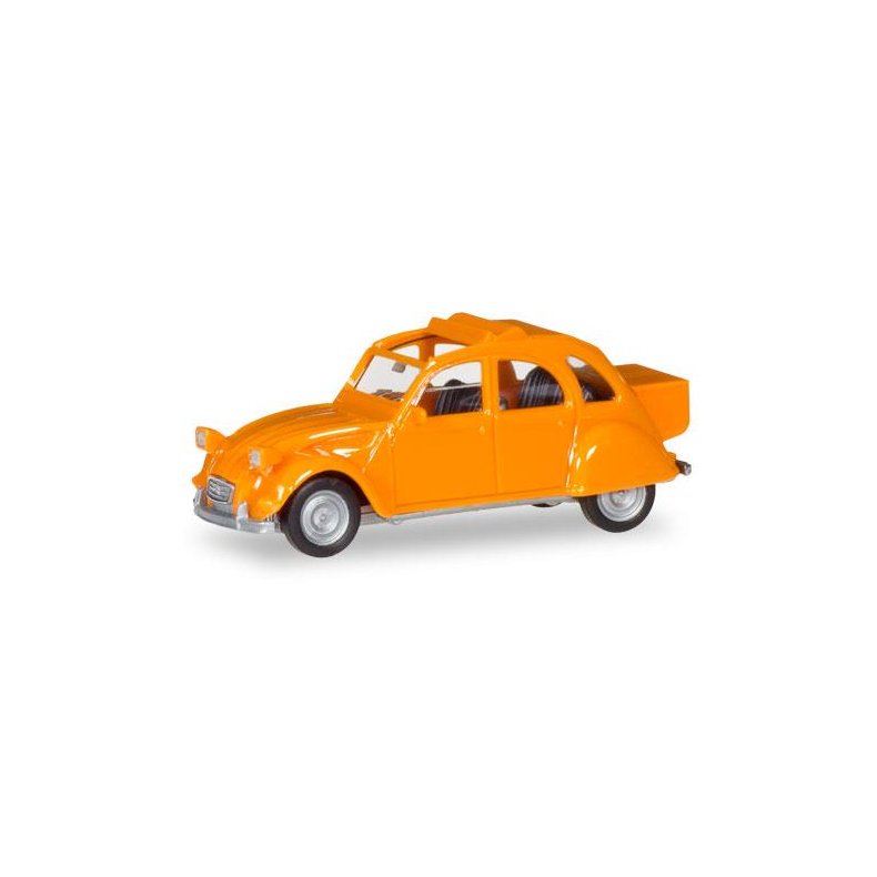 Citroen 2 CV med boks, orange - 1:87 / H0 - Herpa