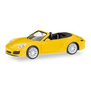 Porsche 911 Carrera 4S Cabrio, racing yellow -  1:87 / H0 - Herpa