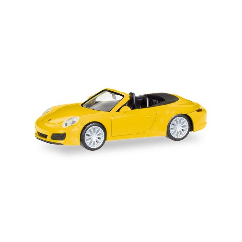 Porsche 911 Carrera 4S Cabrio, racing yellow -  1:87 / H0 - Herpa