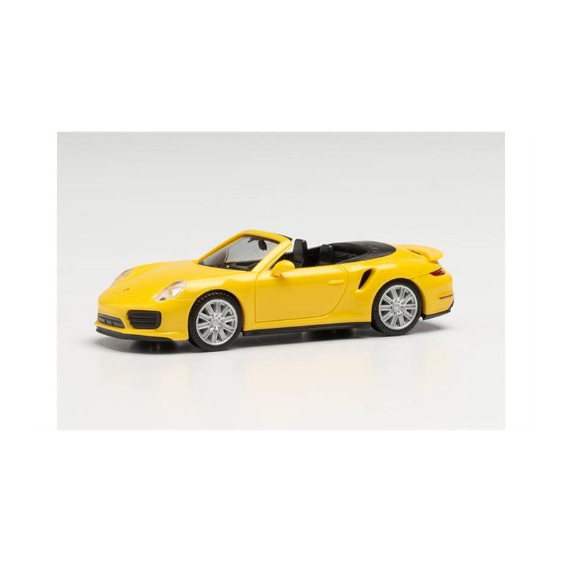 Porsche 911 Turbo Cabriolet, racing yellow - 1:87 / H0 - Herpa