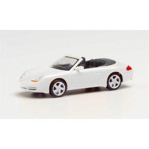 Porsche 996 C4 Cabrio, carrara white metallic -  1:87 / H0 - Herpa