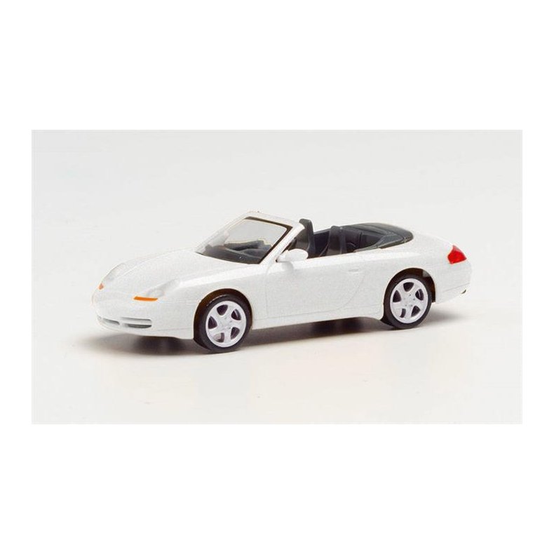 Porsche 996 C4 Cabrio, carrara white metallic -  1:87 / H0 - Herpa