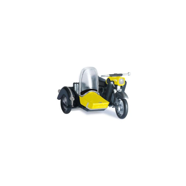MZ 25 with sidecar, black/yellow - 1:87 / H0 - Herpa