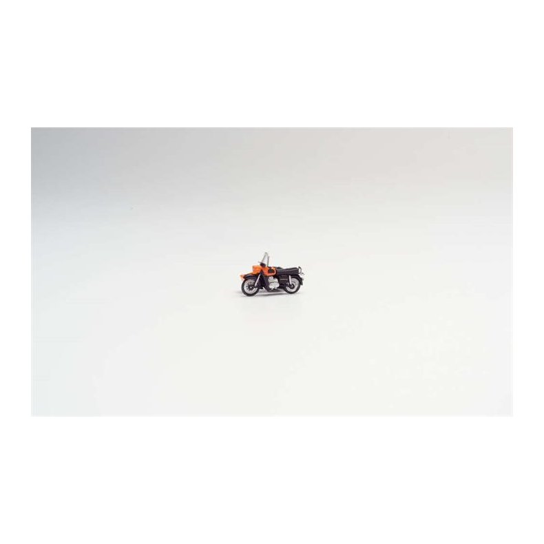 MZ 25 with sidecar, black/orange - 1:87 / H0 - Herpa