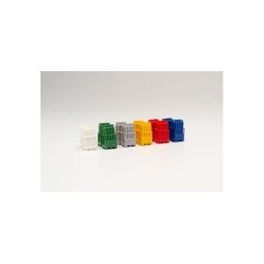 Gas cylinders with pallets, 2 x red / 2 x yellow / 2 x Grey / 2 x blue/ 2 x White / 2 x green - 1:87 / H0 - Herpa