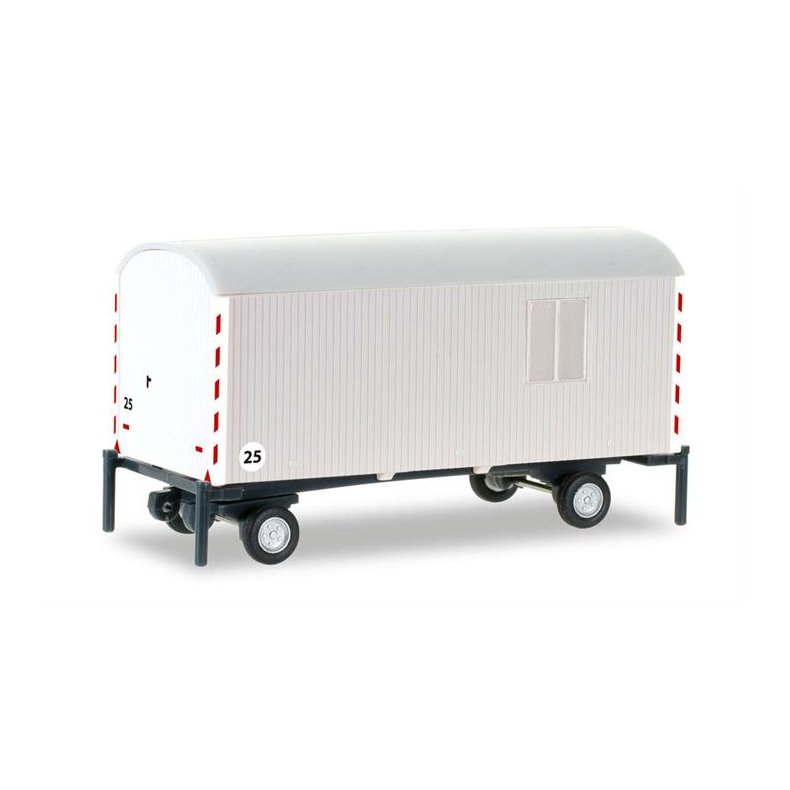 Construction trailer, white - 1:87 / H0 - Herpa