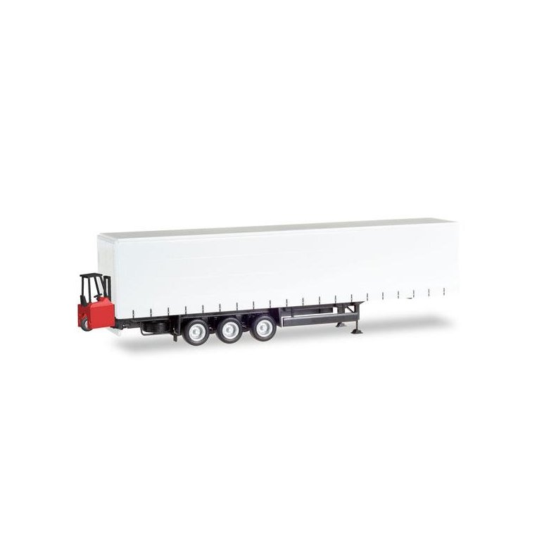 Schmitz Curtain canvas trailer, 3-axle with forklifter - 1:87 / H0 - Herpa