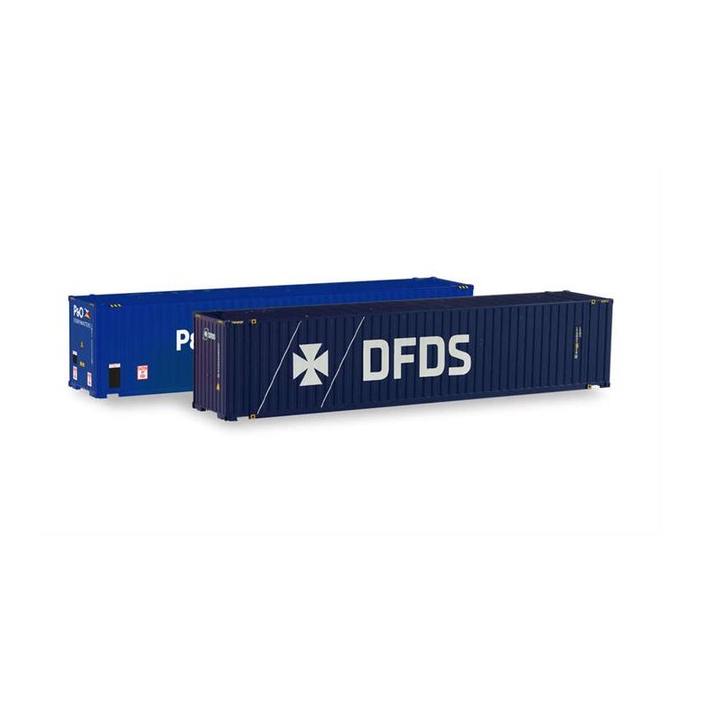 2x 45' High Cube Container "P&O Ferrymaster / DFDS" - 1:87 / H0 - Herpa