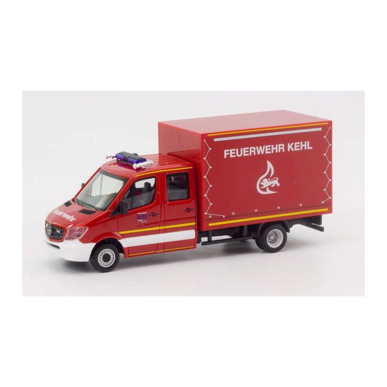 Mercedes-Benz Sprinter Doppelkabine mit Plane "Feuerwehr Kehl" - 1:87 / H0 - Herpa