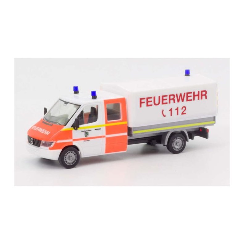 Mercedes-Benz Sprinter Doppelkabine mit Plane "Feuerwehr Rhede" - 1:87 / H0 - Herpa