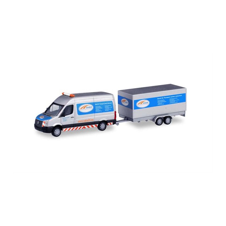 Volkswagen Crafter box high roof with tandem trailer "SABA Transportservice" - 1:87 / H0 - Herpa