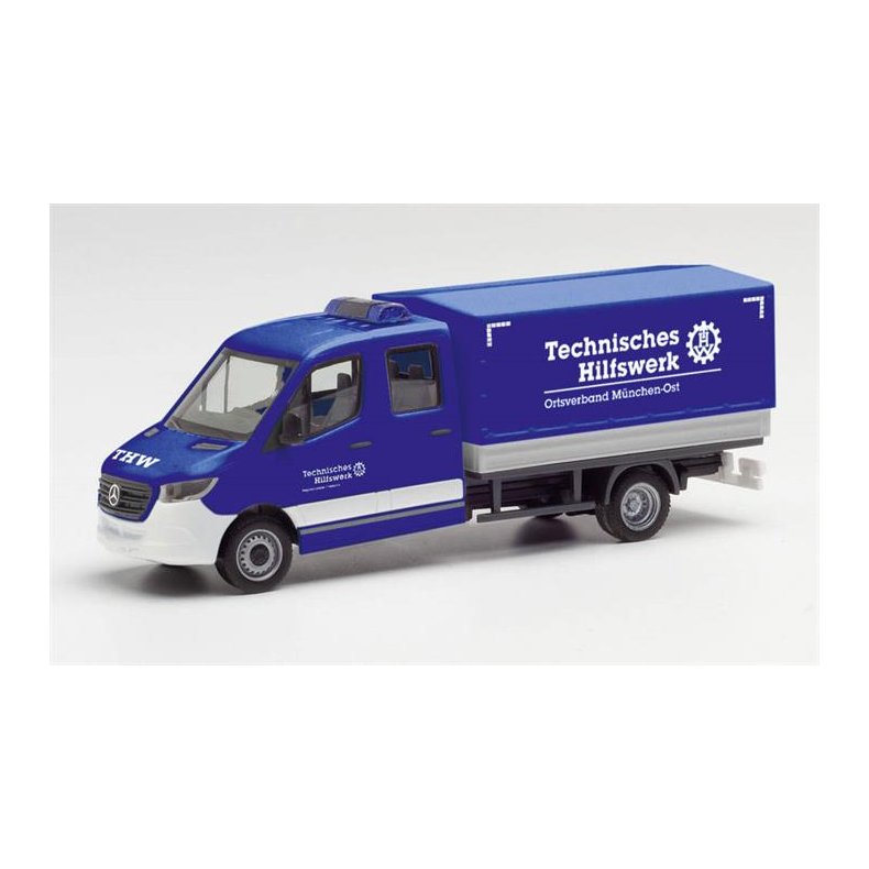 Mercedes-Benz Sprinter 2018 double cab "THW M&uuml;nchen Ost" - 1:87 / H0 - Herpa