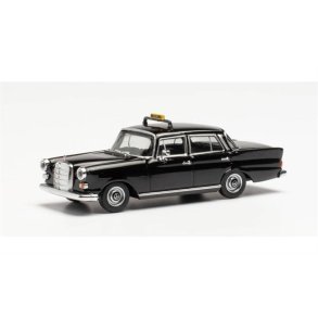 Mercedes-Benz 200 Heckflosse, Taxi, black - 1:87 / H0 - Herpa
