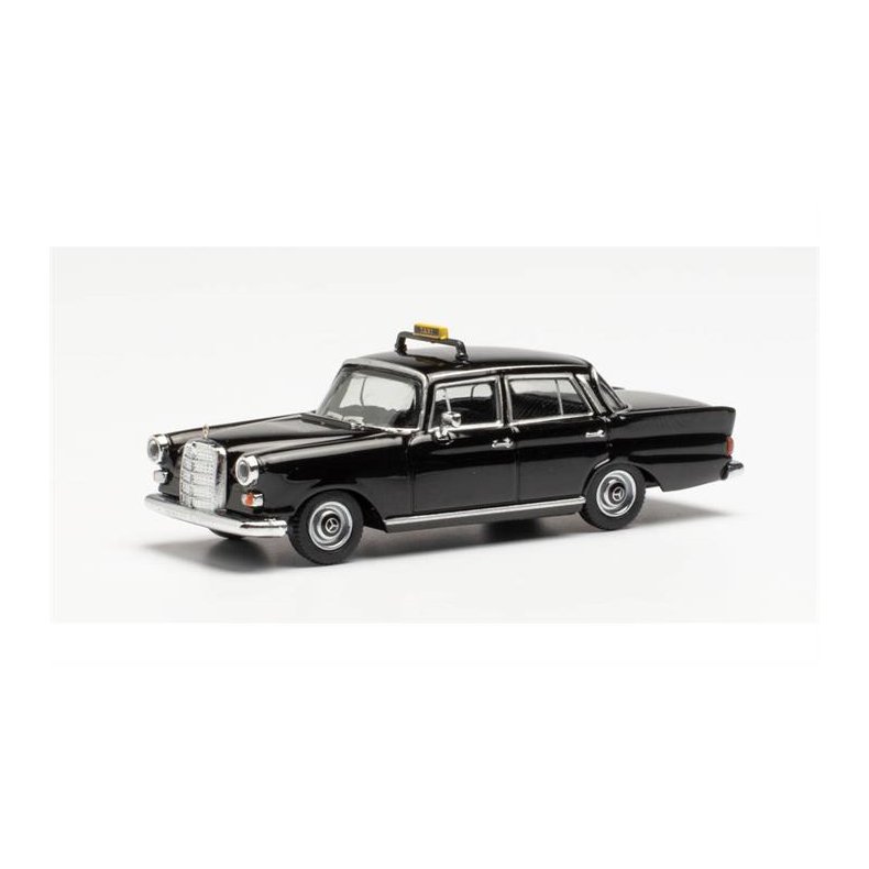 Mercedes-Benz 200 Heckflosse, Taxi, black - 1:87 / H0 - Herpa