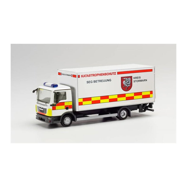 MAN TGL Koffer-LKW mit Ladebordwand "Katastrophenschutz Kreis Stormarn" - 1:87 / H0 - Herpa