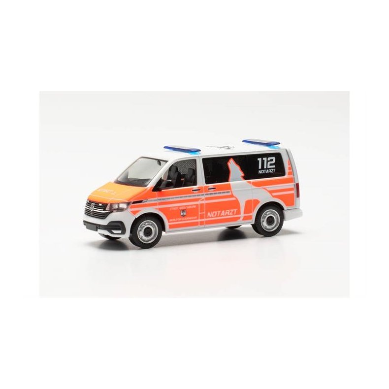 VW T 6.1 Bus Notarzt "Feuerwehr Wolfsburg" - 1:87 / H0 - Herpa