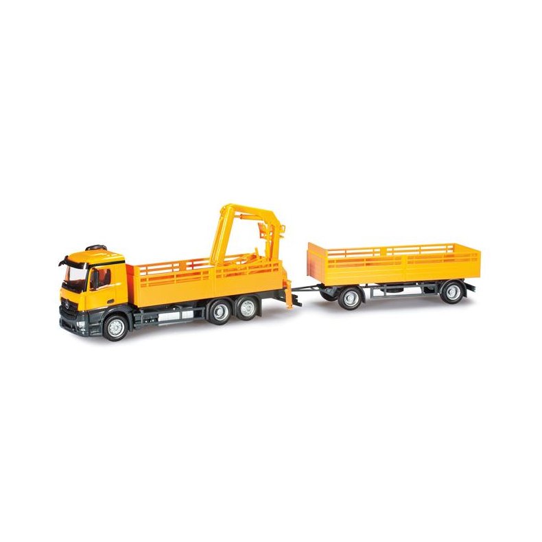 Mercedes-Benz Antos M w/trailer &amp; crane - 1:87 / H0 - Herpa