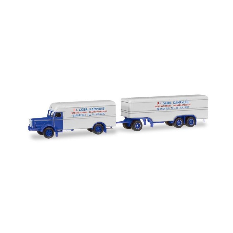 B&uuml;ssing 8000 boxtrailer "Kamphuis" (NL) - 1:87 / H0 - Herpa