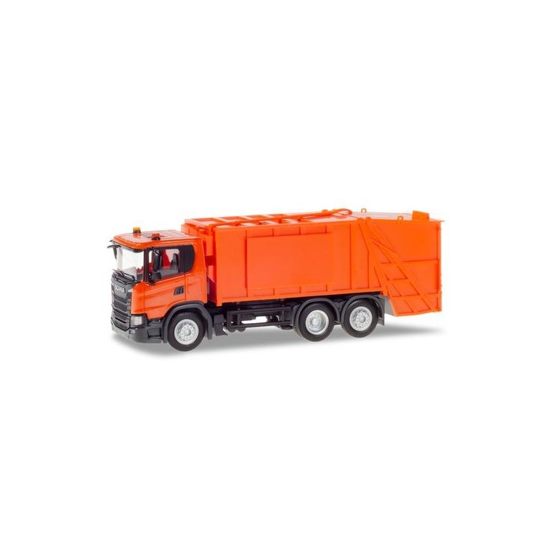 Scania CG 17 garbage truck, orange - 1:87 / H0 - Herpa