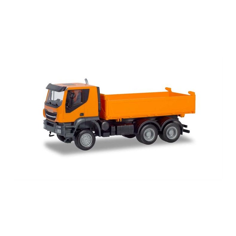 Iveco Trakker 6x6 Dumper truck, communal orange - 1:87 / H0 - Herpa