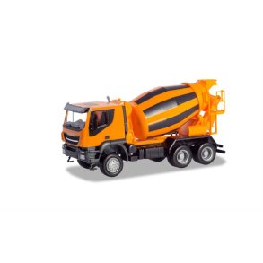 Iveco Trakker 6x6 concret mixer truck, communal orange - 1:87 / H0 - Herpa
