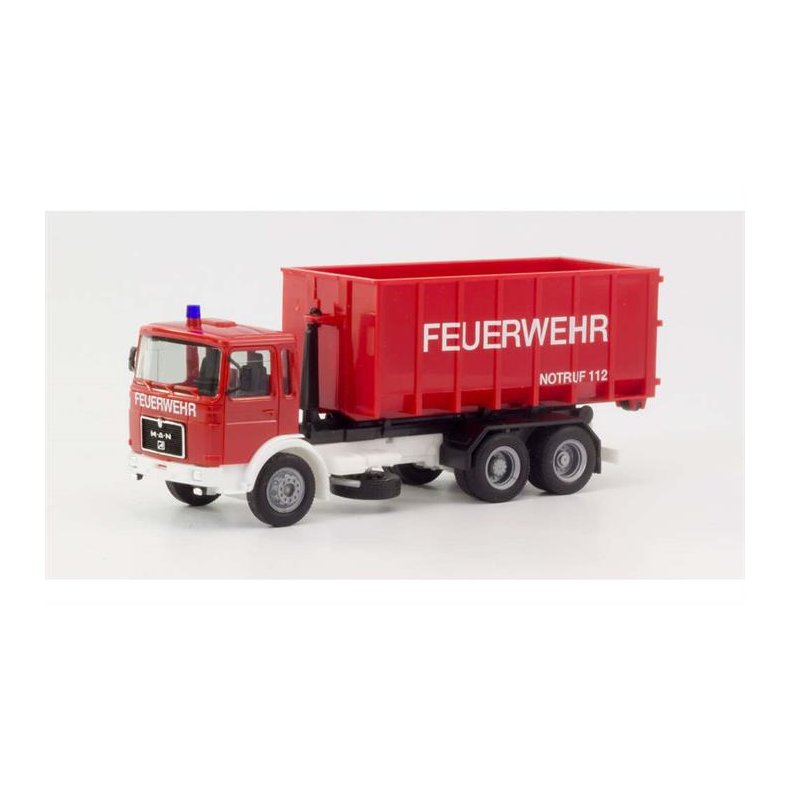 MAN F8 Abrollcontainer-LKW "Feuerwehr" - 1:87 / H0 - Herpa (Herpa Basic)