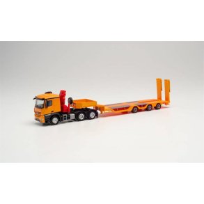 Mercedes-Benz Arocs Classic 6×4 with loading crane all-rounder semitrailer tractor, communal orange - 1:87 / H0 - Herpa