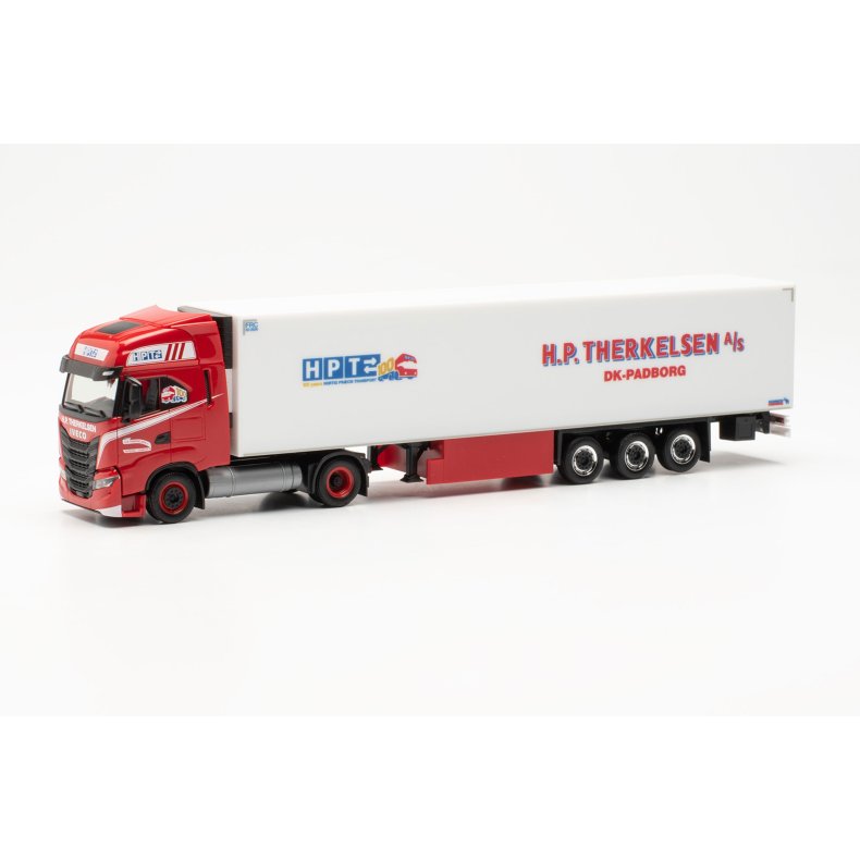 Iveco S-Way LNG refrigerated box semitrailer truck "H.P. Therkelsen" (DK) - 1:87 / H0 - Herpa