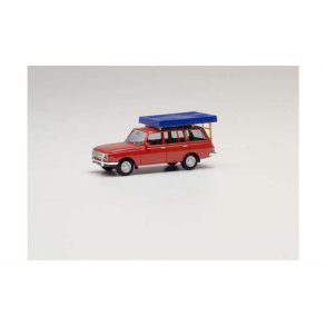 Wartburg 353 (1966) Tourist red, with Roof tent - 1:87 / H0 - Herpa