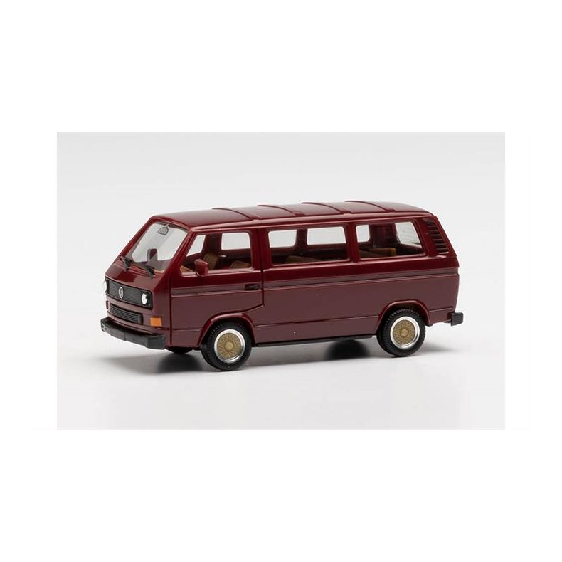 VW T3 Bus with BBS wheels, wine red - 1:87 / H0 - Herpa