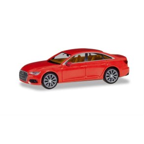 Audi A6 Limousine, flame red, with two-color rims - 1:87 / H0 - Herpa