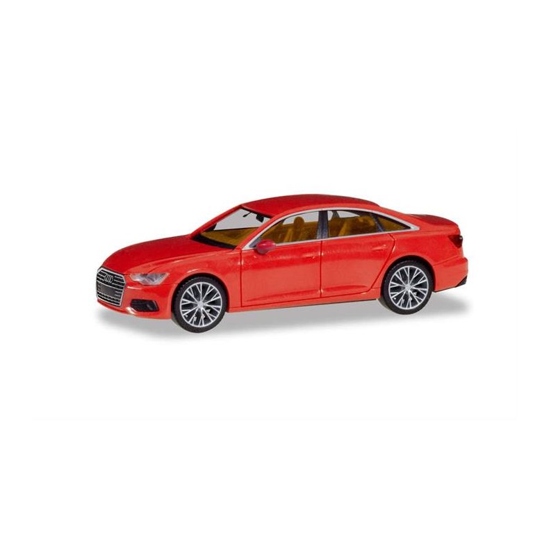 Audi A6 Limousine, flame red, with two-color rims - 1:87 / H0 - Herpa