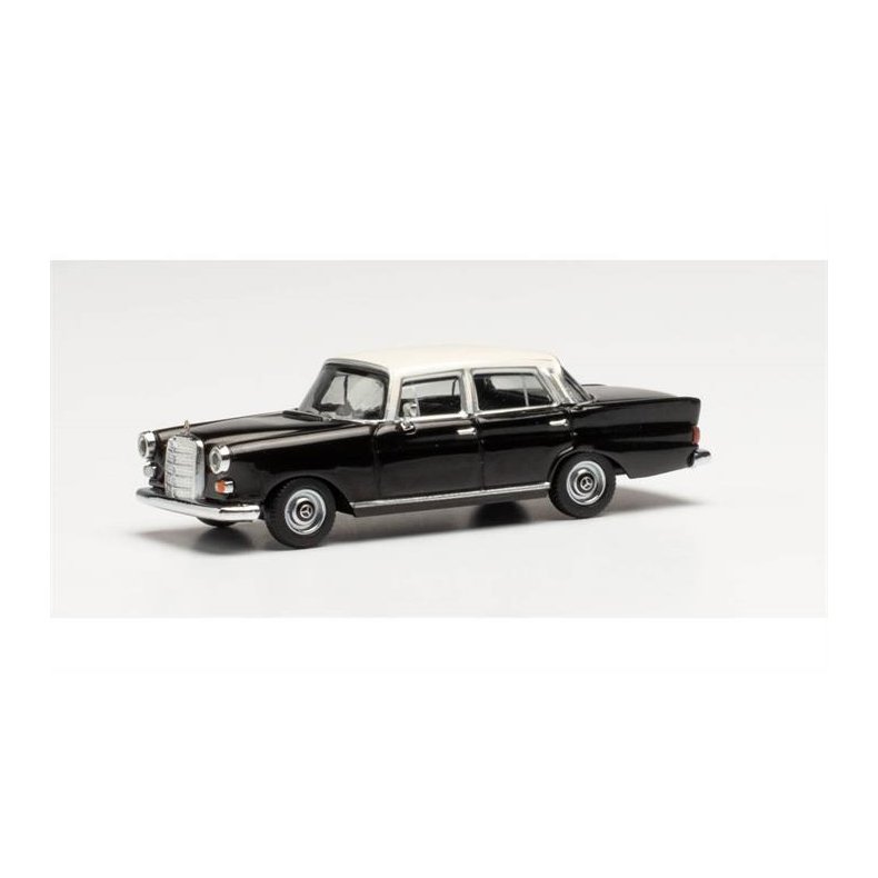 Mercedes-Benz 200 Heckflosse, black/white - 1:87 / H0 - Herpa